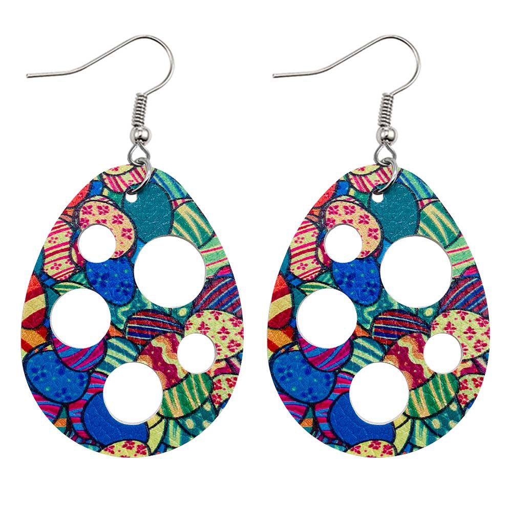 Wholesale Easter Cutout Leatherette Earrings